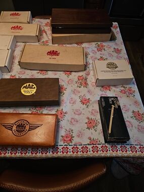 MAC Tools Collectible Wooden Tool Box Set- Gold Plated And More- Brown